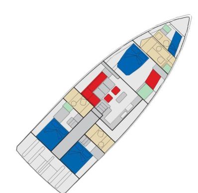 Rzut jachtu Jeanneau 55 Marina