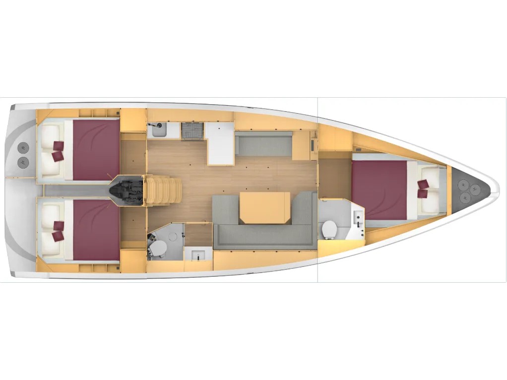 Rzut jachtu Bavaria C42 MARABOU