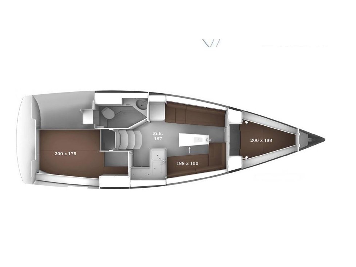 Rzut jachtu Bavaria 34 Taz