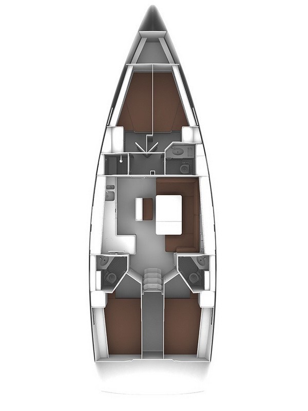 Rzut jachtu Bavaria Cruiser 46 Solarić