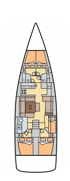 Rzut jachtu Dufour 520 GL Greenleaf
