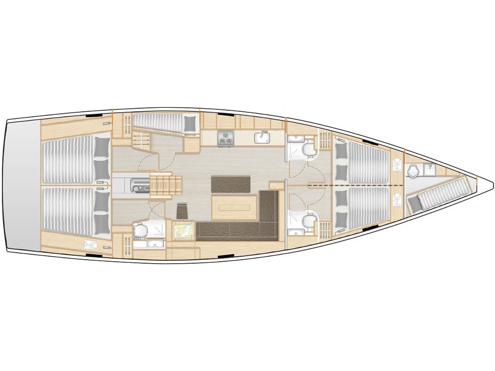 Rzut jachtu Hanse 508 El Grande