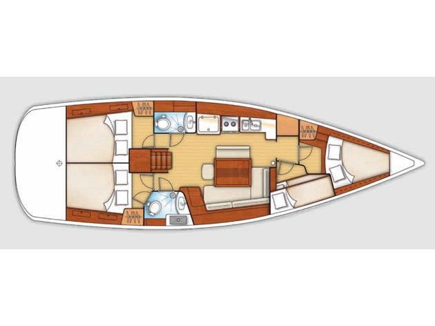 Rzut jachtu Oceanis 43 Demonio de Tasmania