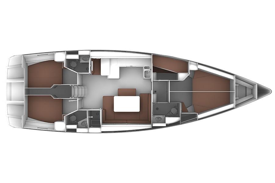 Rzut jachtu Bavaria Cruiser 51 Petra 2