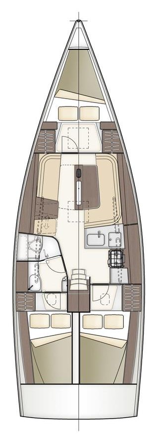 Rzut jachtu Dehler 38 Redshift