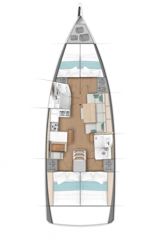 Rzut jachtu Sun Odyssey 440 Signum Alfa