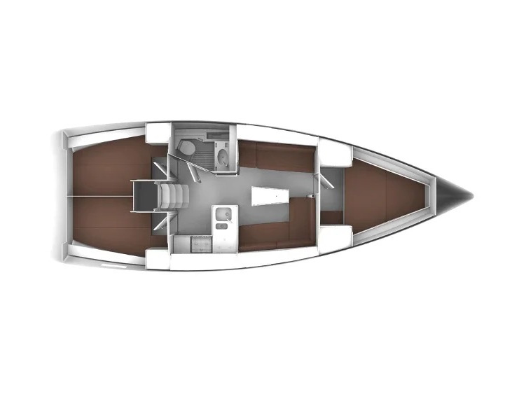 Rzut jachtu Bavaria Cruiser 37 FIAMMA