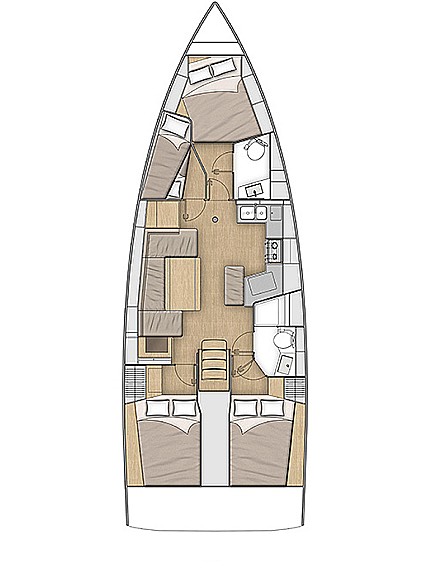 Rzut jachtu Oceanis 40.1 Aria