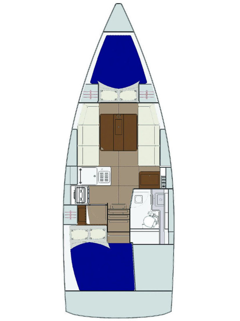 Rzut jachtu Dufour 310 GL Mio