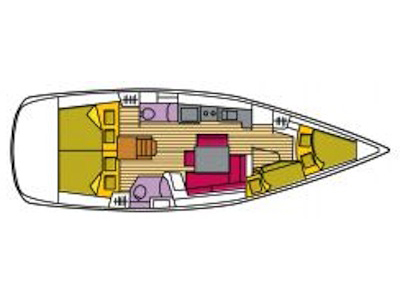 Rzut jachtu Oceanis 43 Silly Shark (GND)