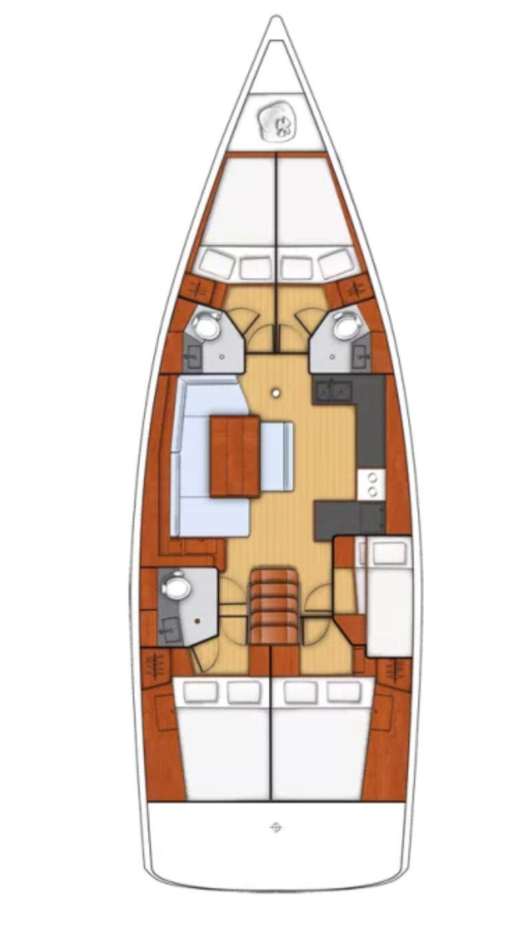 Rzut jachtu Oceanis 48 Athena