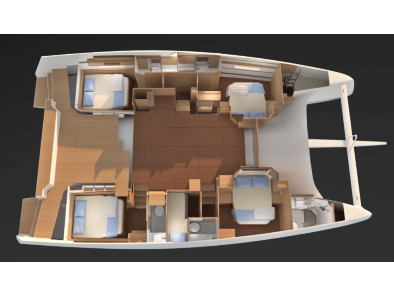 Rzut jachtu Dufour Catamaran 48 Orfeas