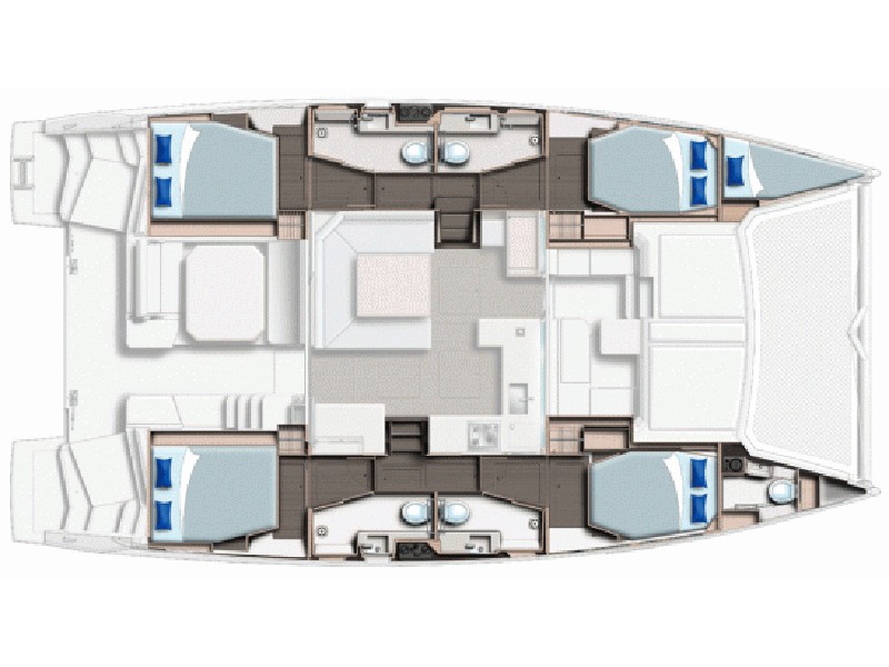 Rzut jachtu Leopard 45 Moorings 4500L/10 Exclusive