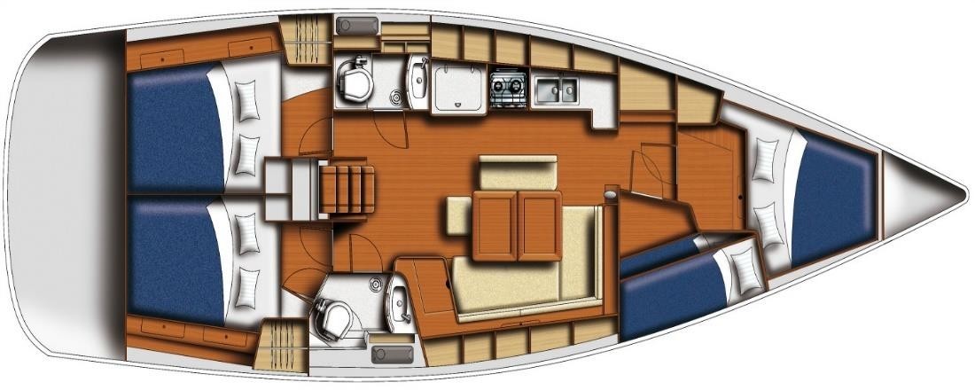 Rzut jachtu Oceanis 43 Fantasea