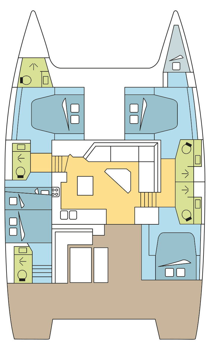 Rzut jachtu Fountaine Pajot Tanna 47 TIKOA