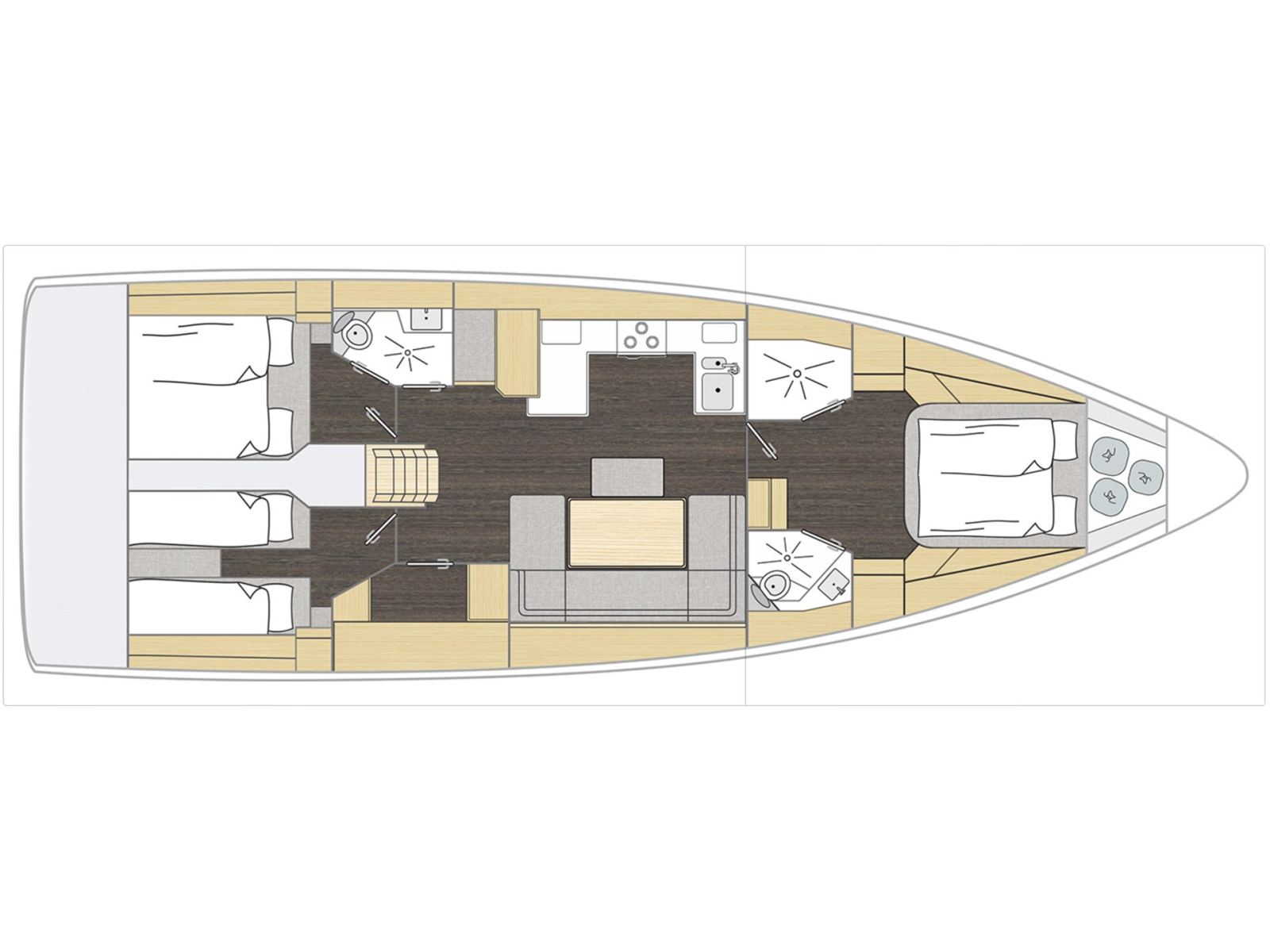 Rzut jachtu Bavaria C46 Daviana