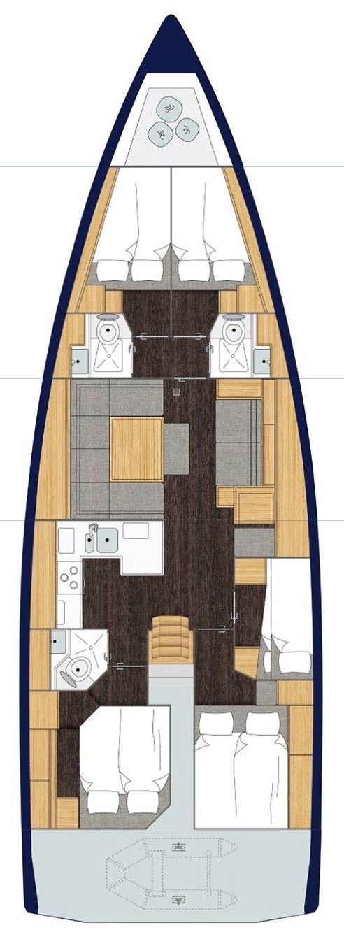 Rzut jachtu Bavaria C50 Style Sea Queen