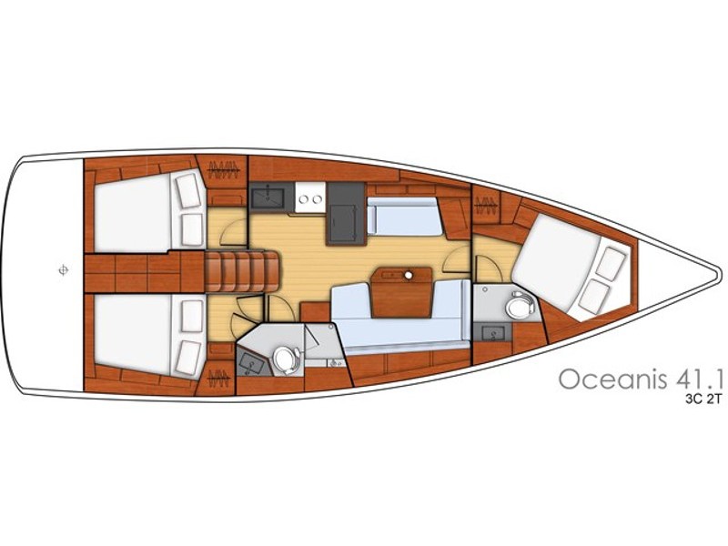 Rzut jachtu Oceanis 41.1 Moorhen