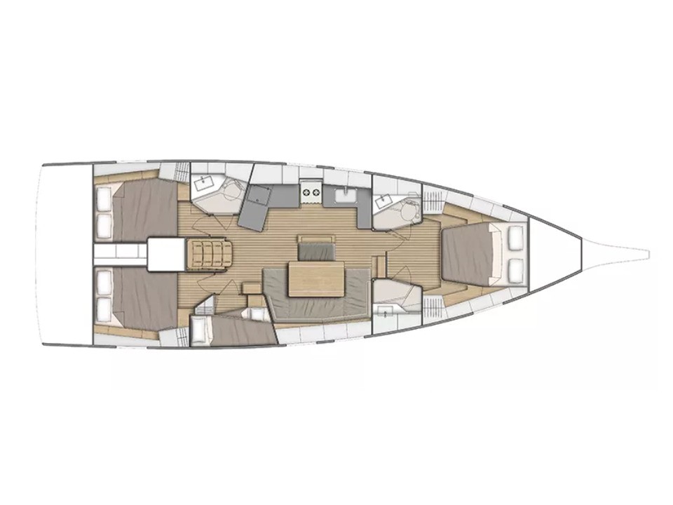 Rzut jachtu Oceanis 46.1 Tyche - Standard line