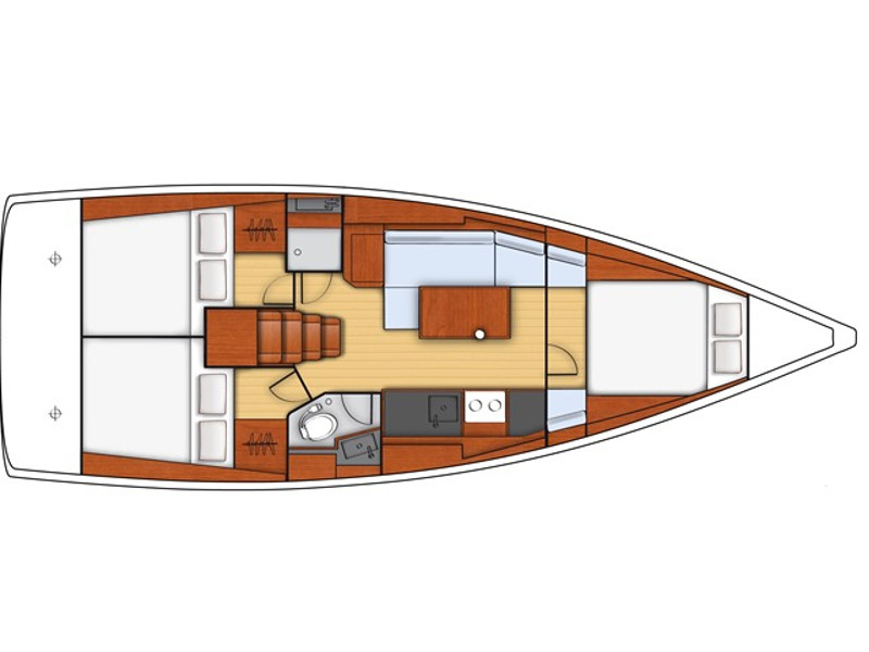 Rzut jachtu Oceanis 38 Chiara