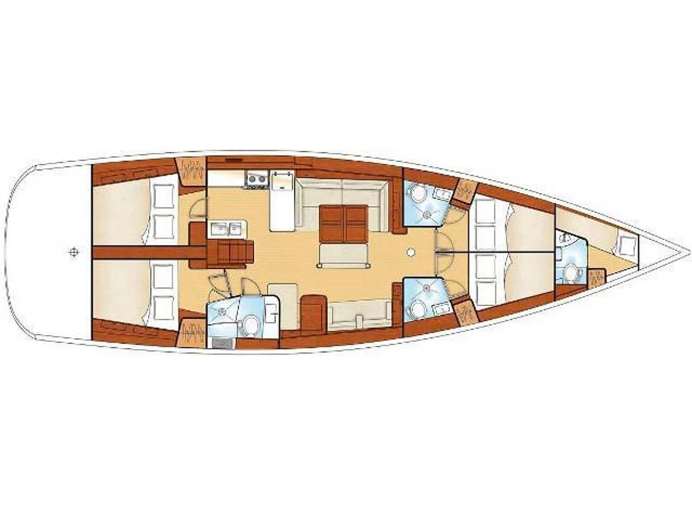 Rzut jachtu Oceanis 54 Angelina