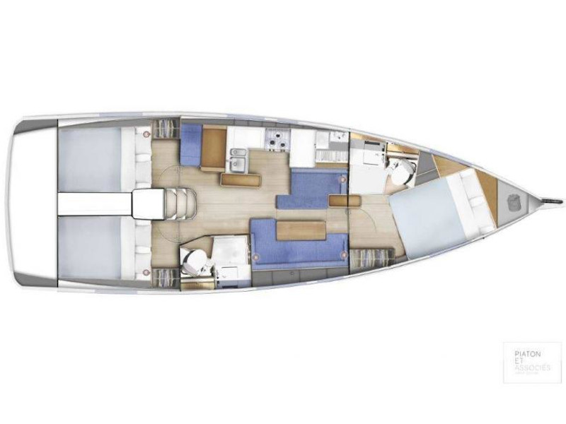 Rzut jachtu Sun Odyssey 410 Meliti