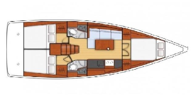 Rzut jachtu Oceanis 38.1 Sea Wolf