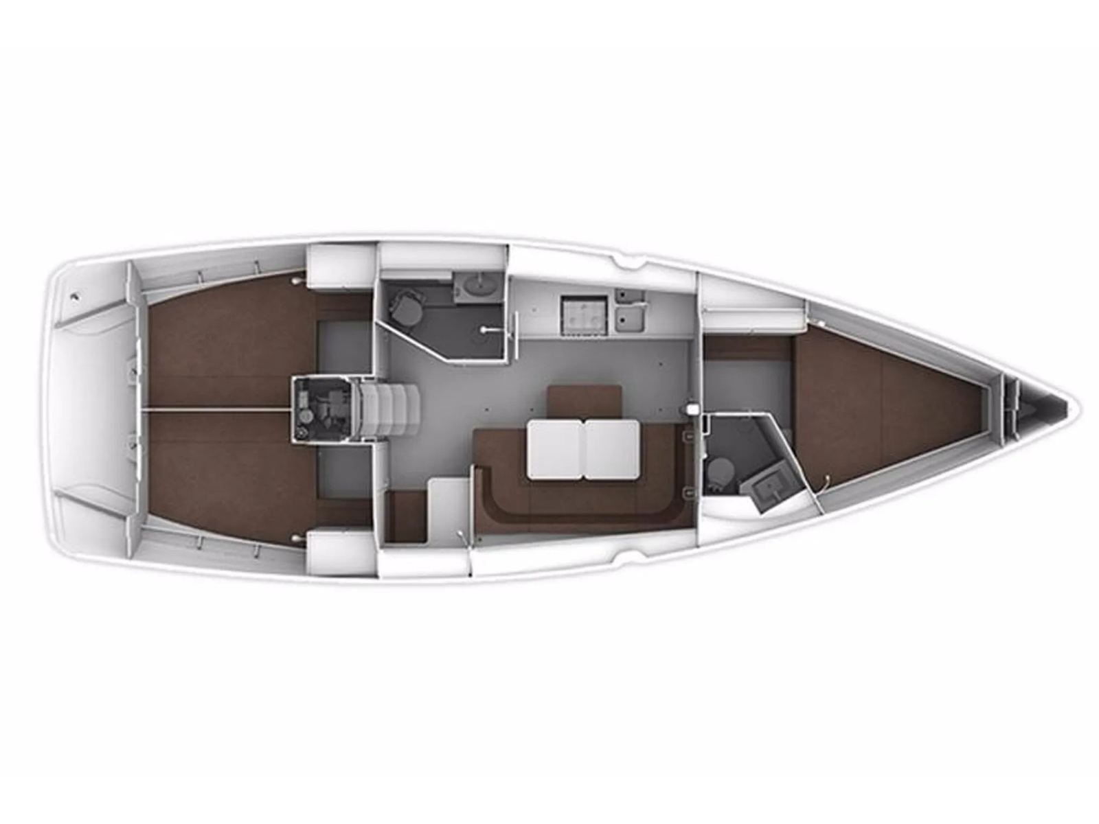 Rzut jachtu Bavaria Cruiser 41 Angelina