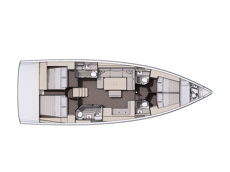 Rzut jachtu Dufour 470 Avanti