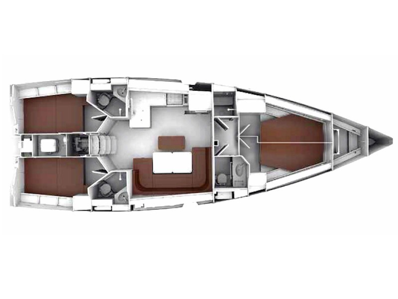 Rzut jachtu Bavaria Cruiser 46 Style S/Y Nefeli