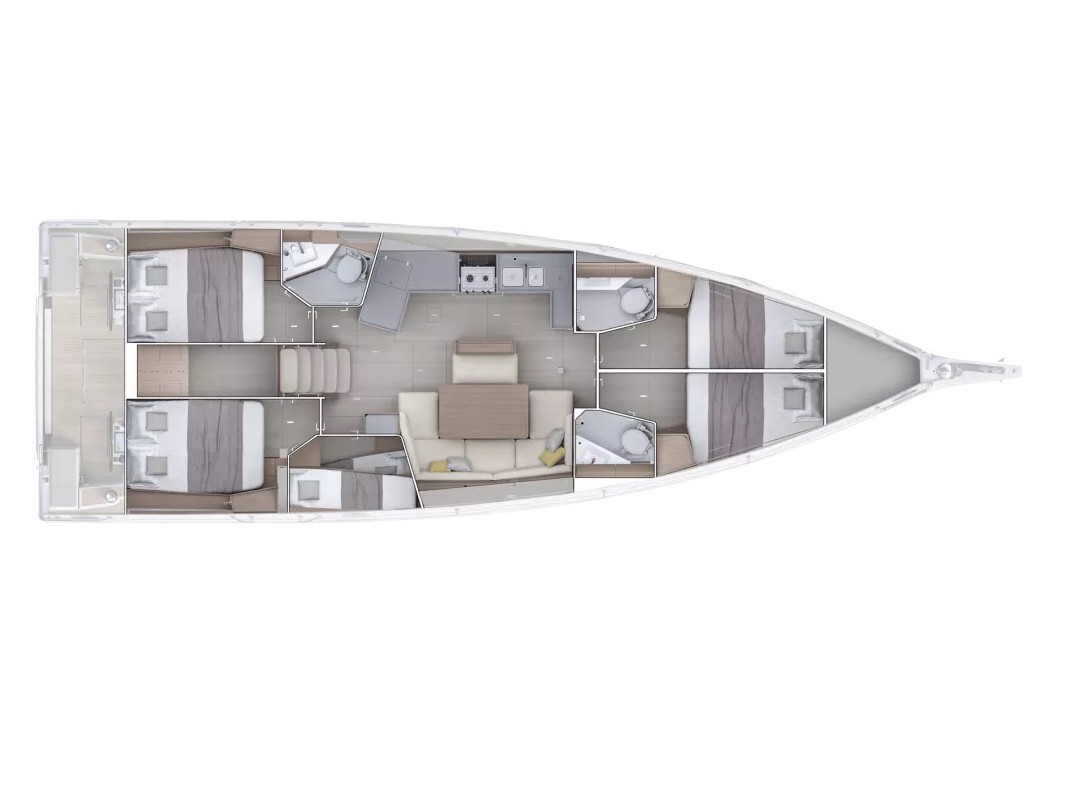 Rzut jachtu Oceanis 47 TIDE OF YOUR LIFE