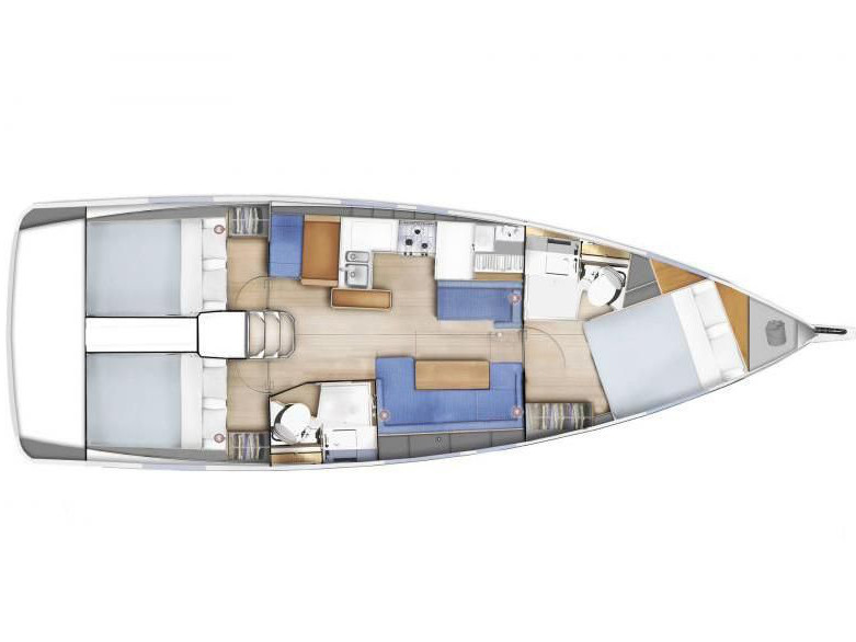 Rzut jachtu Sun Odyssey 410 Paris
