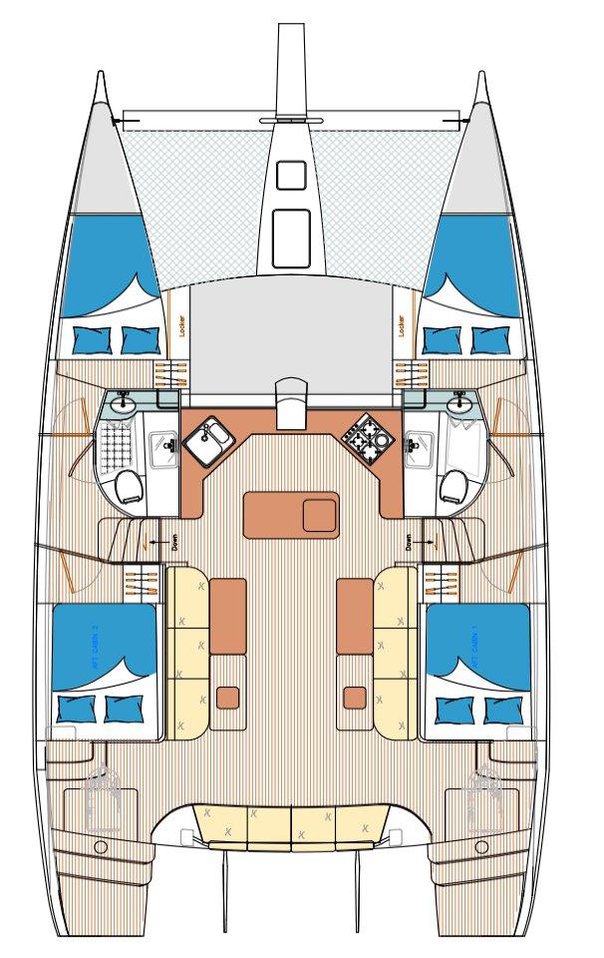 Rzut jachtu Island Spirit 410 Kaya