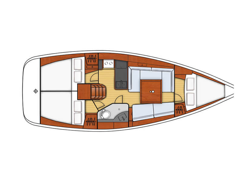 Rzut jachtu Oceanis 34 Dizzy Lizzy