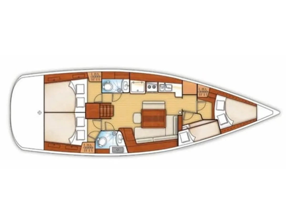 Rzut jachtu Oceanis 43 BELUGA REBUILT 218