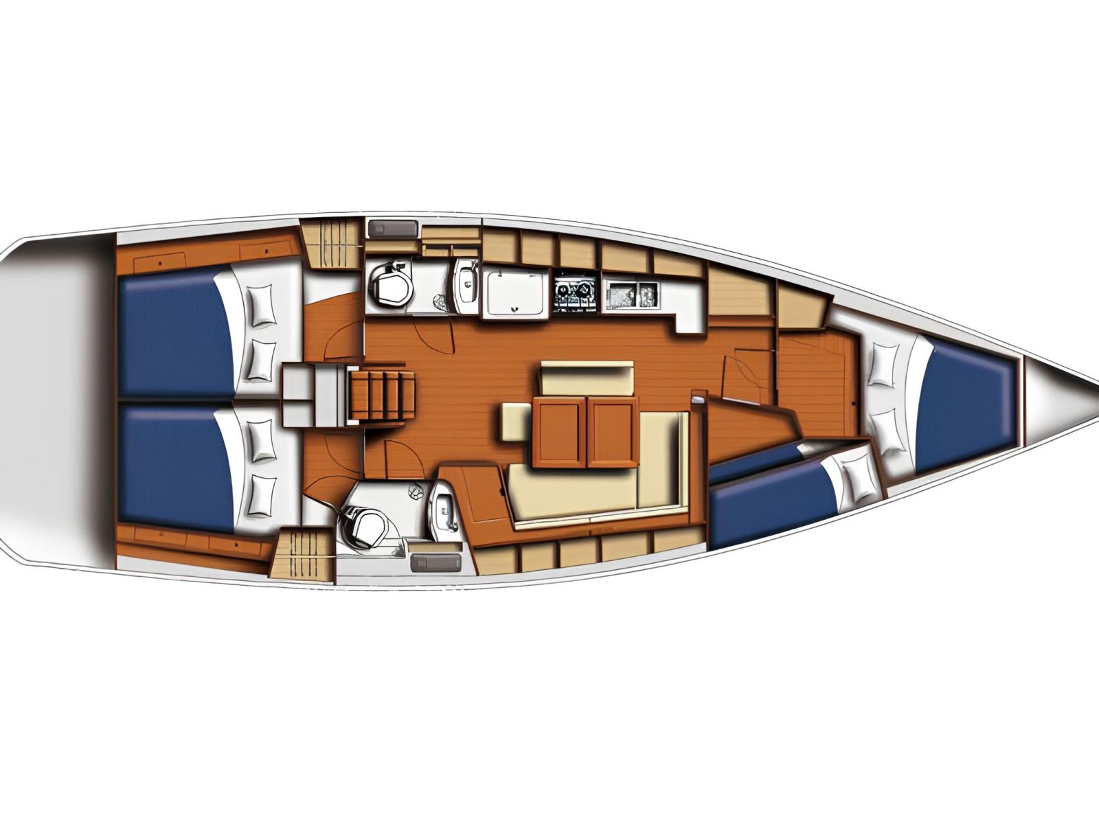 Rzut jachtu Oceanis 43 Bliss