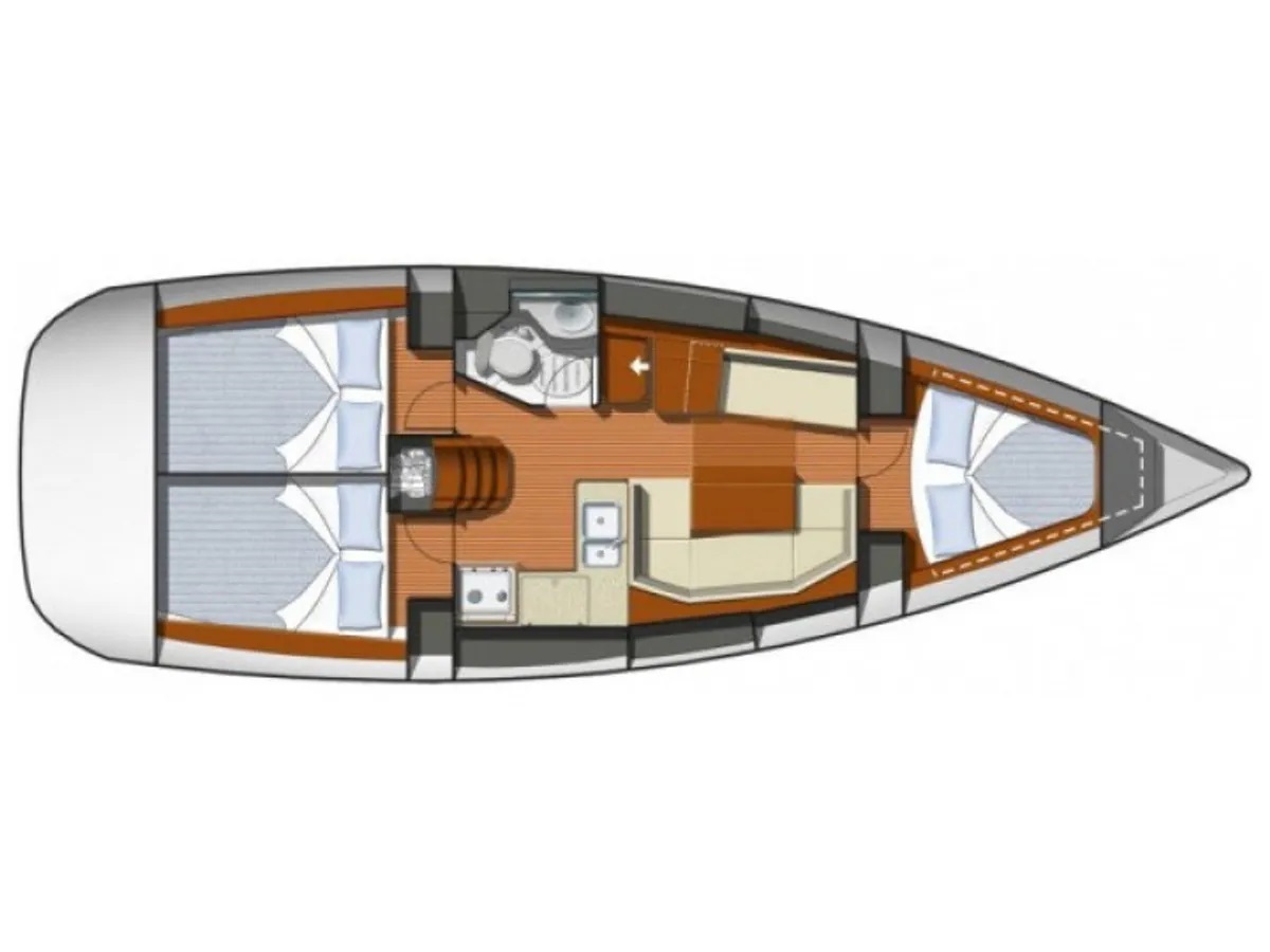 Rzut jachtu Sun Odyssey 36i CATRINA
