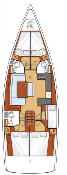 Rzut jachtu Oceanis 48 Joy