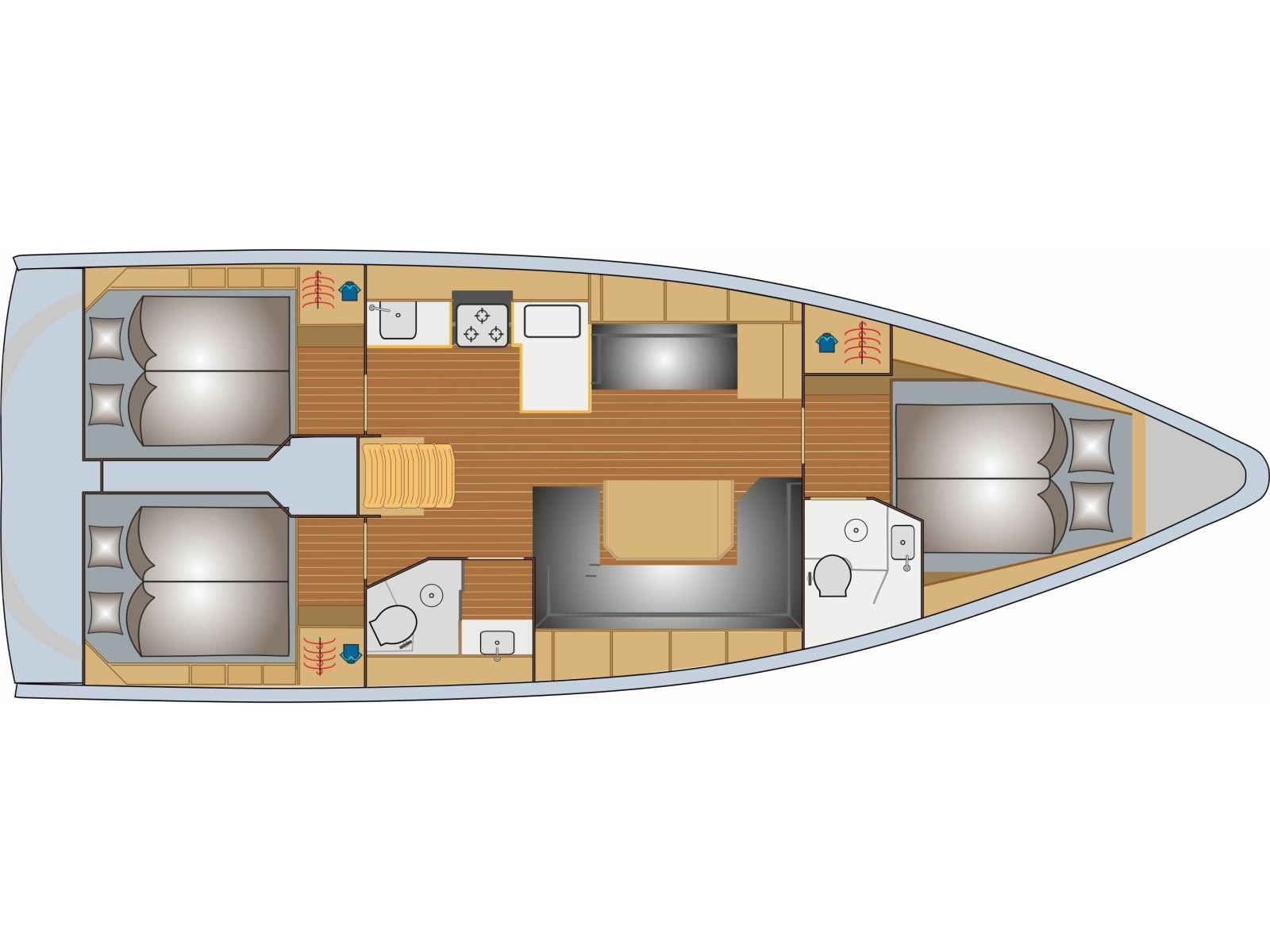 Rzut jachtu Bavaria C42 NAYJARA II