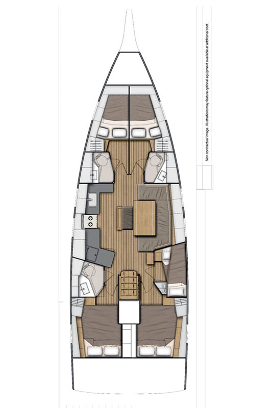 Rzut jachtu Oceanis 46.1 Loco Amor