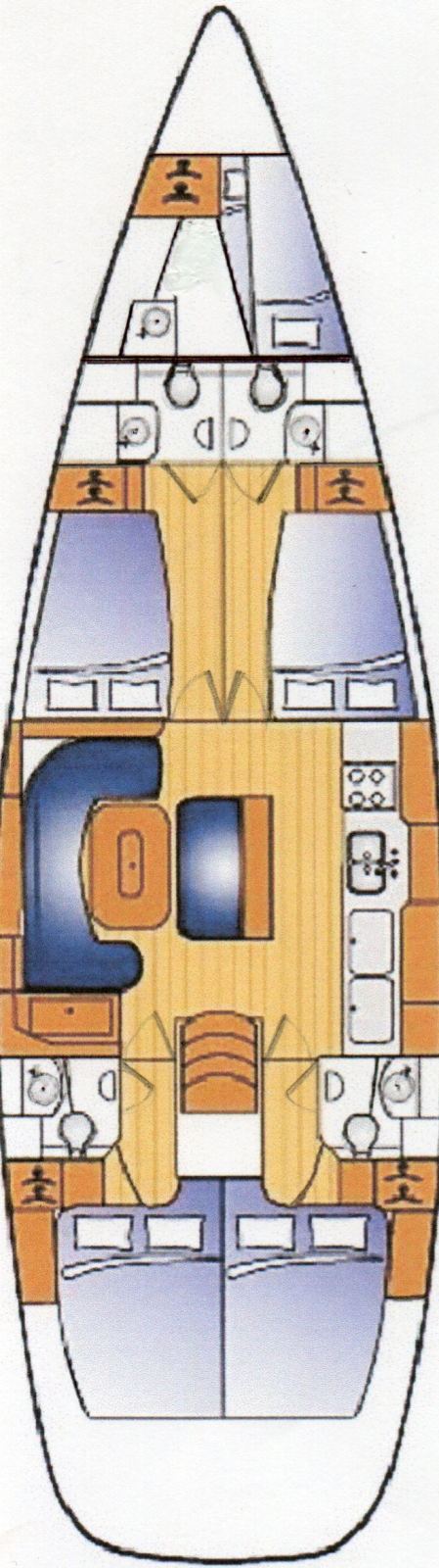 Rzut jachtu Beneteau 50 White Lady