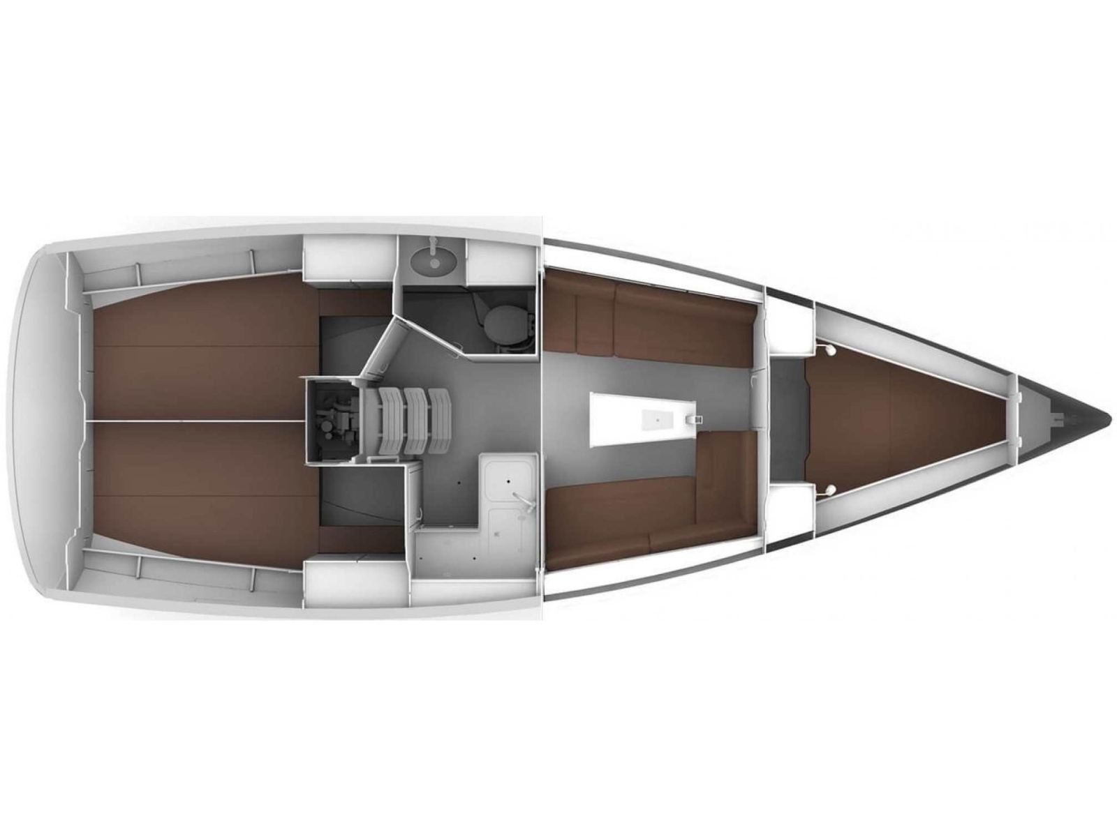 Rzut jachtu Bavaria 34 FIX