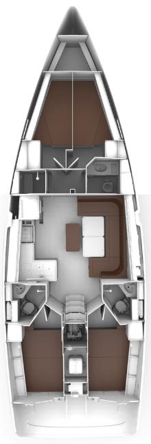 Rzut jachtu Bavaria Voyager 45 Bravura