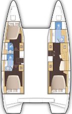 Rzut jachtu Lagoon 42 OW Aventura