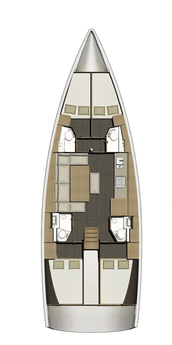 Rzut jachtu Dufour 460 GL Mania Planet