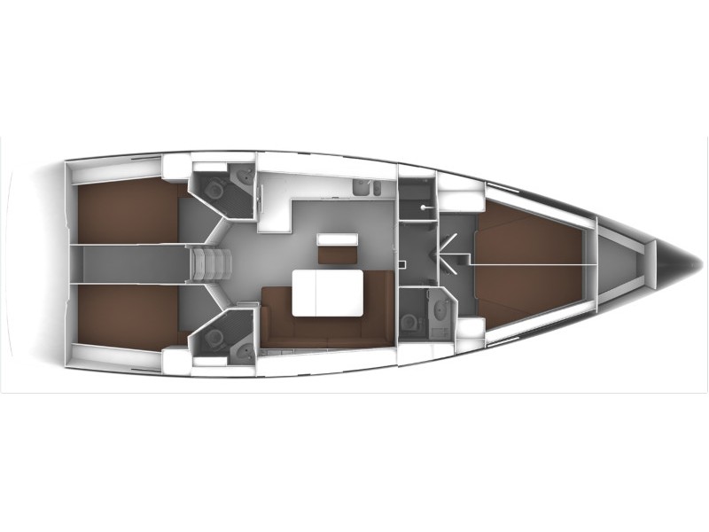 Rzut jachtu Bavaria Cruiser 46 Simba