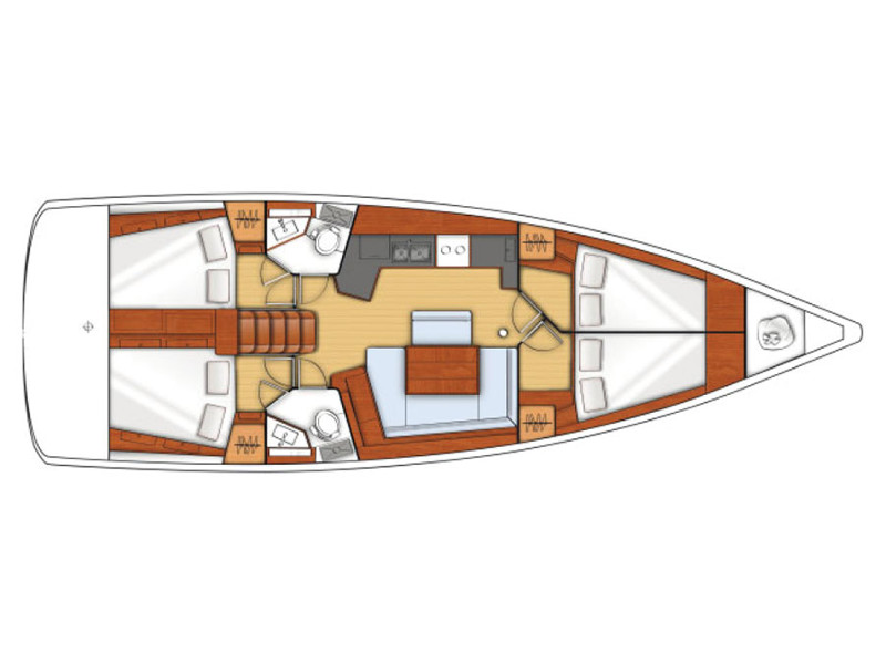 Rzut jachtu Oceanis 45 AF-OC45