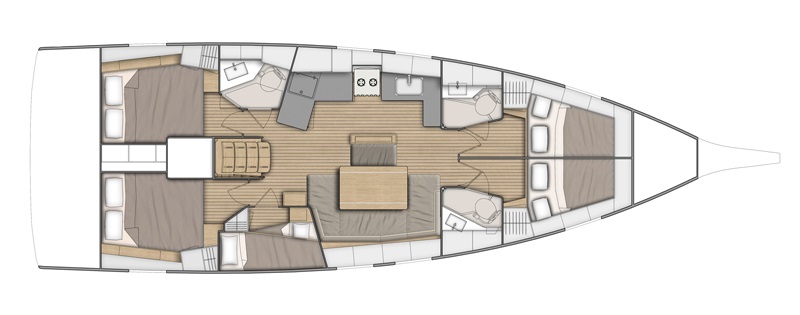 Rzut jachtu Oceanis 46.1 Nora