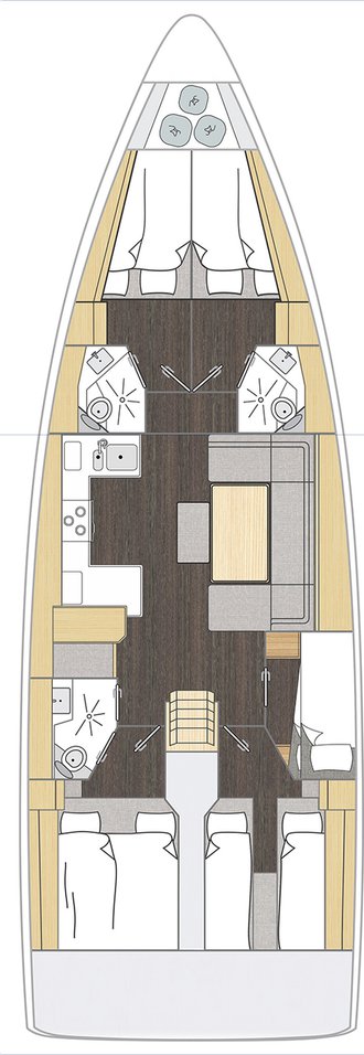 Rzut jachtu Bavaria C46 Princess Laura