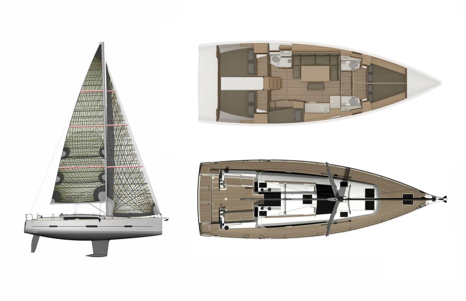 Rzut jachtu Dufour 460 GL Fish N'Chips